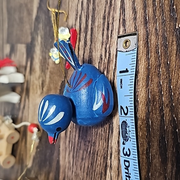 Wooden bundle Christmas ornaments Hallmark chair bird deer tiny rocking horse - Picture 7 of 16